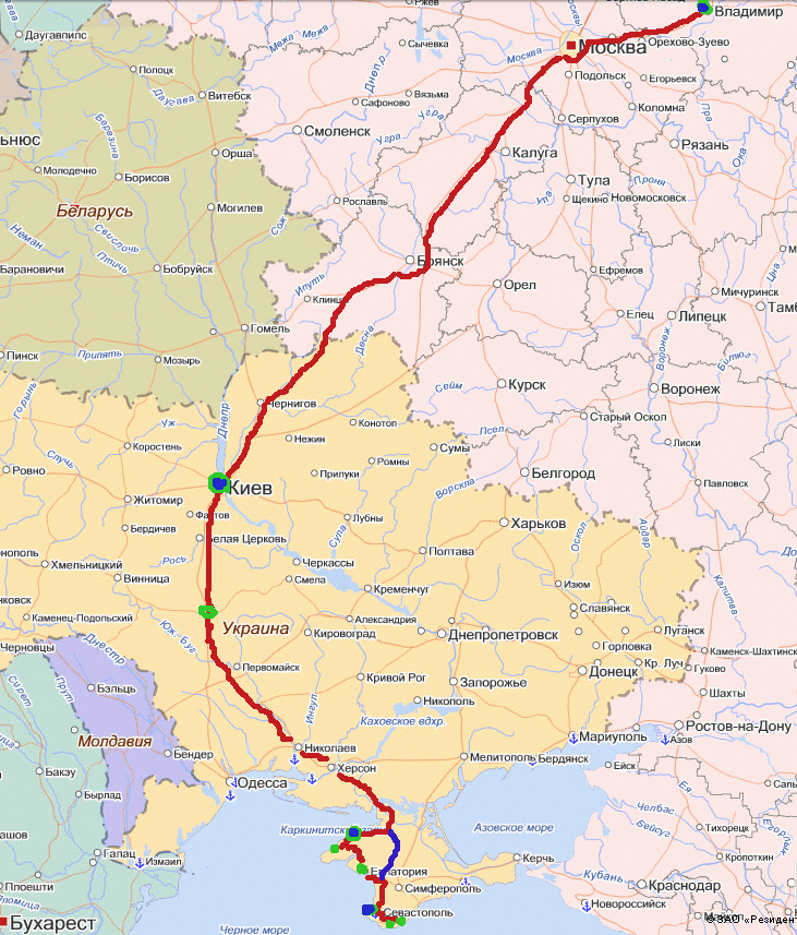 Карта от москвы до киева. Дорога от Москвы до Киева. Карта от Москвы до Украины. Дорога до Крыма от Москвы через Херсон на карте.